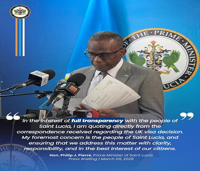 UK visa ban announcement on St Lucia