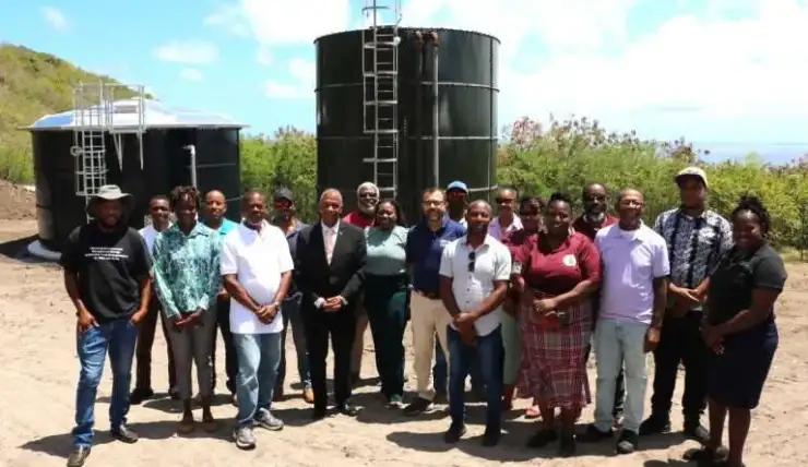 Nevis Farmers Receive Major Boost to Food Security Through New Water Tank, Shade House, and Storage Facility