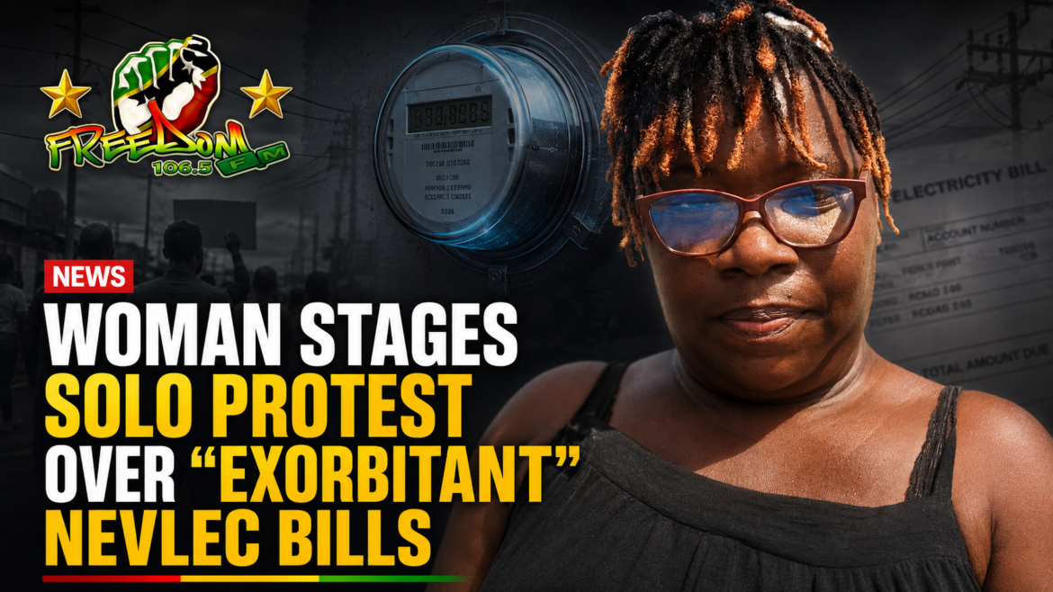 WOMAN STAGES SOLO PROTEST OVER “EXORBITANT” NEVLEC BILLS