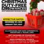 DUTY-FREE CONCESSIONS APPROVED FOR CHRISTMAS AND CARNIVAL!