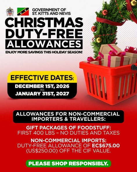 DUTY-FREE CONCESSIONS APPROVED FOR CHRISTMAS AND CARNIVAL!